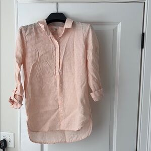 Barbour Pink Linen Button Down Shirt